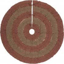 VHC Brands 60 in. Sequoia Burgundy Red Rustic Christmas Decor Tree Skirt