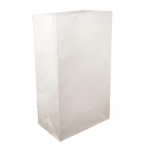 Lumabase Luminaria Bag 6 in. x 11 in. x 3.5 in. White Flame Resistant Paper Bag (12-Pack)