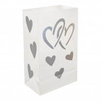Lumabase Plastic Hearts Luminary Bags (12-Count)