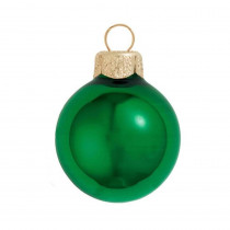 Whitehurst 1.25 in. Green Shiny Glass Christmas Ornaments (40-Pack)