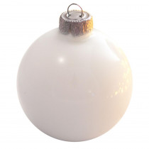 Whitehurst 3.25 in. White Polar Pearl Glass Christmas Ornaments (8-Pack)