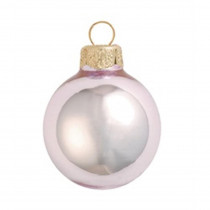 Whitehurst 2.75 in. Baby Pink Shiny Glass Christmas Ornaments (12-Pack)