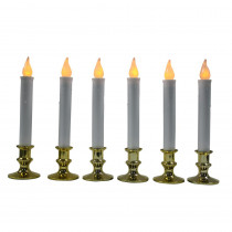 Home Accents Holiday 9 in. Battery Operated Candles with Gold Plated Base (Set of 6)