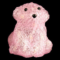 XEPA 6 in. Decorative Pink Baby Bear Sitting LED Light