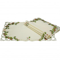 Xia Home Fashions 0.1 in. x 12 in. x 18 in. Winter Berry Collection Christmas Placemats (4-Set)