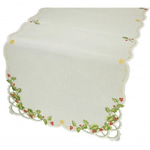 Xia Home Fashions 0.1 in. x 15 in. x 72 in. Winter Berry Collection Christmas Table Runner