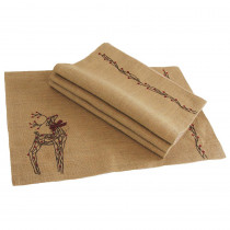 Xia Home Fashions 0.2 in. H x 20 in. W x 13 in. D Rustic Reindeer Jute Christmas Placemats (Set of 4)