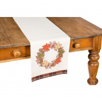 Xia Home Fashions 0.2 in. x 13 in. x 36 in. Maple Wreath Fall Table Runner