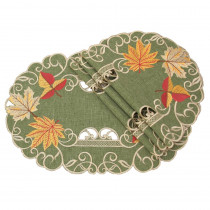 Xia Home Fashions 0.1 in. H x 13 in. W x 19 in. D Delicate Leaves Embroidered Cutwork Fall Placemats (Set of 4)