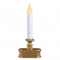 Xodus Innovations 8.75 in. Antique Brass Amber LED Economy Battery Operated Candle with Base