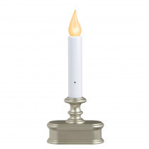 Xodus Innovations 8.75 in. Pewter Amber LED Economy Battery Operated Candle with Base