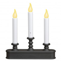 Xodus Innovations 10.25 in. Aged Bronze Amber LED Battery Operated Candle with Candelabra