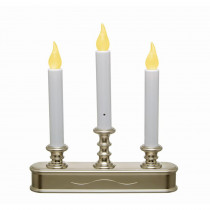 Xodus Innovations 10.25 in. Pewter Amber LED Battery Operated Candle with Candelabra