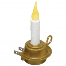 Xodus Innovations 4.25 in. Antique Brass Amber LED Rotating Candle Night Light with Base