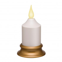 Xodus Innovations 4 in. Amber LED Battery Operated Votive Candle with Antique Brass Base