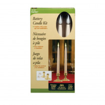 Xodus Innovations 12 in. Ivory Wireless LED Candle with Brass Finish Base Amber Flame (2-Pack)