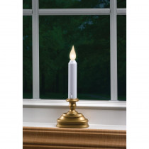 Xodus Innovations 8.5 in. Warm White LED Standard Battery Operated Candle with Antique Brass Base