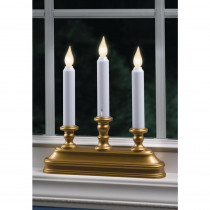 Xodus Innovations 10.25 in. Warm White LED Battery Operated Candle with Antique Brass  Candelabra