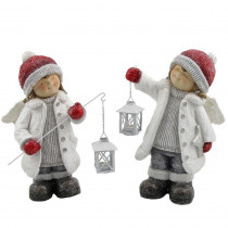 Zaer Ltd. International Set of 2 Angel Figurines with Lanterns