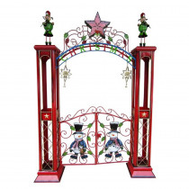 Zaer Ltd. International 115 in. Christmas Gate with Arch and LED Lights
