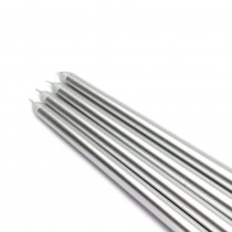 Zest Candle 12 in. Metallic Silver Taper Candles (12-Set)