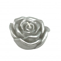 Zest Candle 3 in. Metallic Silver Rose Floating Candles (12-Box)