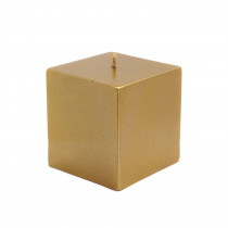 Zest Candle 3 in. x 3 in. Metallic Bronze Gold Square Pillar Candles Bulk (12-Case)