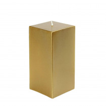 Zest Candle 3 in. x 6 in. Metallic Bronze Gold Square Pillar Candle Bulk (12-Box)