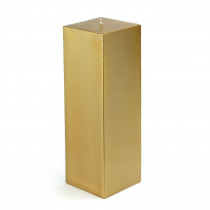 Zest Candle 3 in. x 9 in. Metallic Bronze Gold Square Pillar Candle Bulk (12-Box)