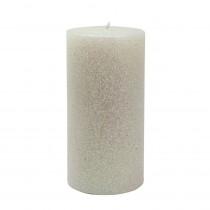 Zest Candle 3 in. x 6 in. Metallic White Glitter Pillar Candle Bulk (12-Box)