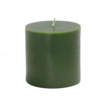 Zest Candle 3 in. x 3 in. Hunter Green Pillar Candles Bulk (12-Case)