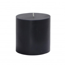 Zest Candle 3 in. x 3 in. Black Pillar Candles Bulk (12-Case)